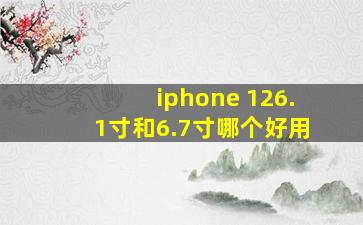 iphone 126.1寸和6.7寸哪个好用